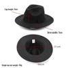Unisex Retro Street Style Fedora-hatt med bred brätte - Jazzhatt i imitation av ullfilt