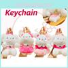 Cute Plush Sweet Bunny Bear Cartoon Car Keychain Student Backpack Pendant Wholesale