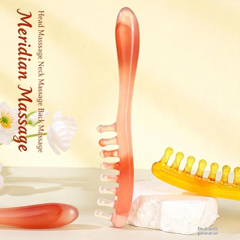 Resin Scalp Massage Comb with Smooth Rounded Teeth Comfortable Grip for Home Daily Wet Dry Hair Care Use
