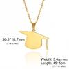 Lucktune Graduate Hat Pendant Necklace Stainless Steel Women Men Bachelor Cap Necklace School Graduation Jewelry Students Gift