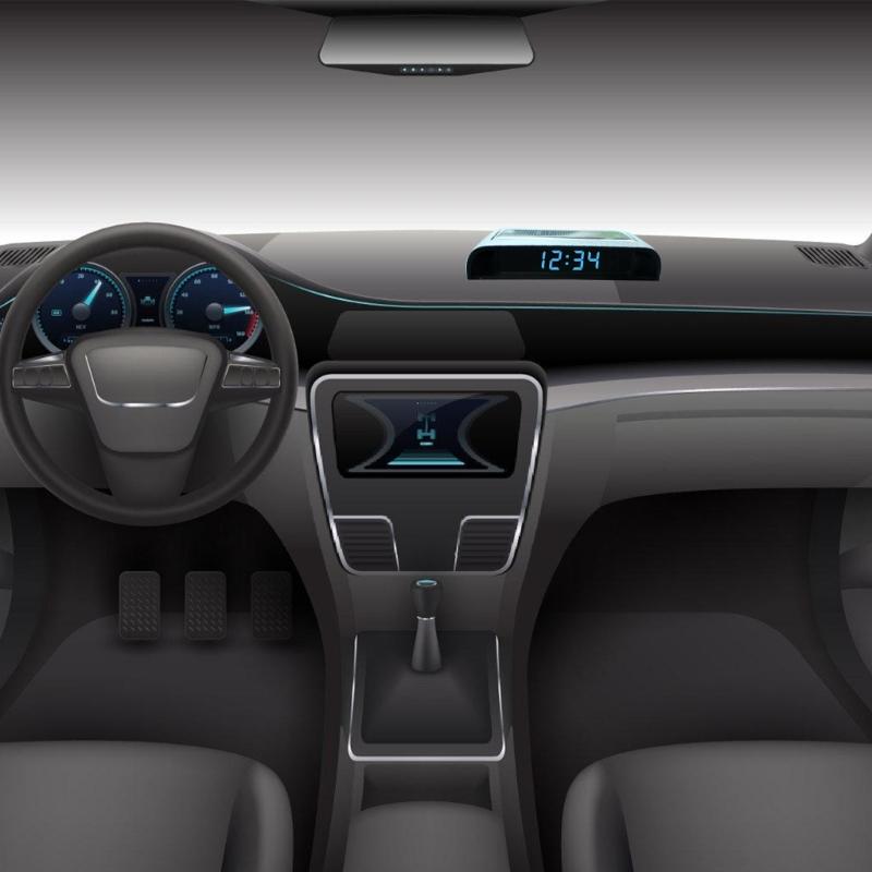 Solar Energy Charged Car Dashboard Clock with Luminous Hands Convenient Solar Powered Vehicle Clock for Night Time Use