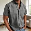Herren Hemd mit Knöpfen Weiches Vintage Kurzarm T-Shirt Sommer Lässig Strand Angeln Oberteile mit Tasche