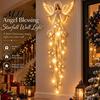 Guardian Angel Gift Blessing Wall Light, Cascading Glowing Star Christmas Lamp, LED Vintage Home Accents Starfall Effect Figurine for Bedroom