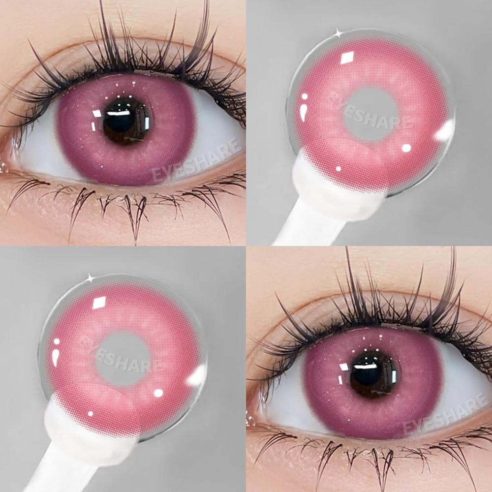 Eyeshare 1 Paar Rosa Rote Cosplay Kontaktlinsen für Augen Anime Rollenspiel Augen Make-up Kontakte für Halloween Jährlich