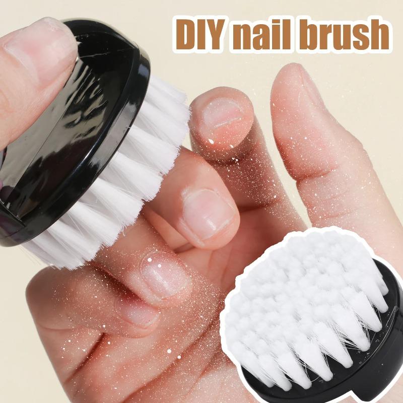 Nagelbürste bezieht sich auf die Schnallenbürste Borsten DIY-Nagelbürste Professionelle Reinigung Make-up-Pinsel Nagelpflege-Werkzeuge
