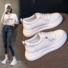 Inner Heightened Small White Shoes Women's  Spring New All-match White Shoes Thick-soled Sports Cowhide Women's Single Shoes