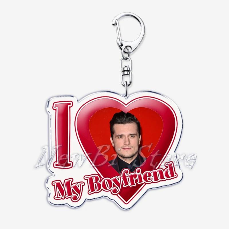 Hunger Games Popular I Love My Boyfriend Josh Hutcherson Key Chain Keychains Movie Ring for Bag Pendant Keyring Jewelry Gifts