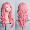 Soowee 70cm Lange Synthetische Perücken Rosa Lila Cosplay-Perücke Gewellt Halloween-Kostümhaar Kunsthaar für Damen