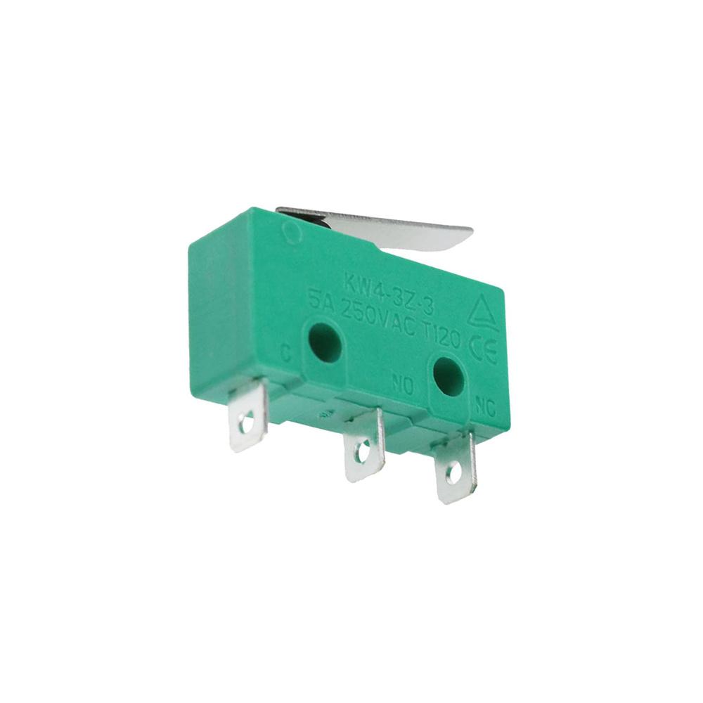 2Pcs KW4-3Z-3 5A 250VAC Micro Switch 3 Terminals with Lever Normally Open