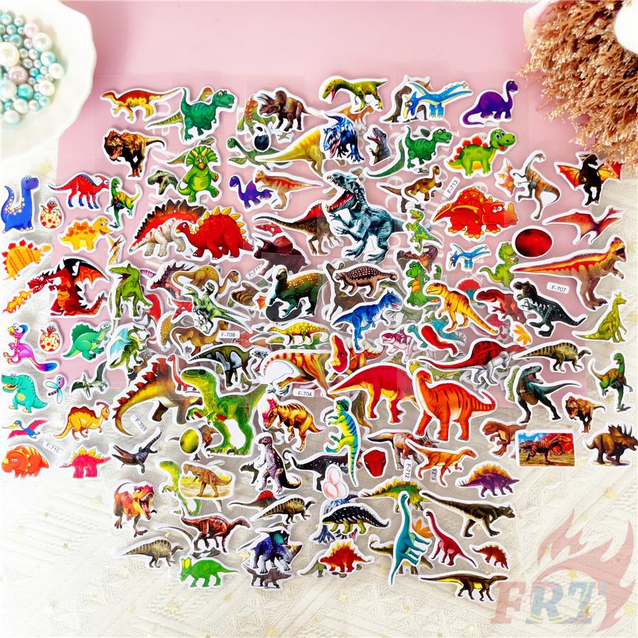 12Sheets/set Jurassic Dinosaurs  Rewards Sticker Puffy Bubble Toys Stickers