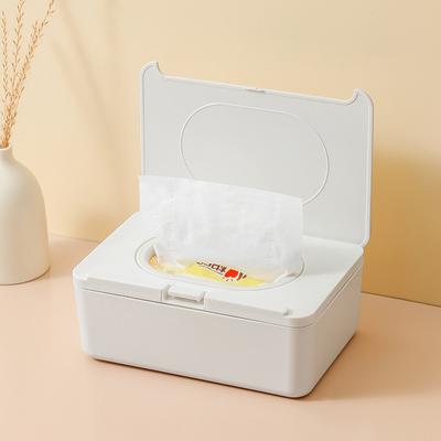 Boîte de rangement pour mouchoirs étanche Distributeur pour lingettes humides Support Étui avec couvercle Noir pour Maison Bureau Magasin Assez Lourd et Stable