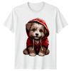 Fluffy Puppy Red Hoodie Animals Dogs Mens T-Shirt Womens Graphic Tee Unisex Top