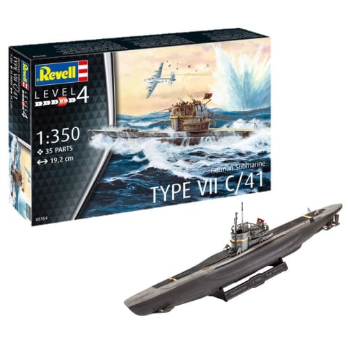 Revell 1/350 German Submarine Type 7 C/41 Plastic Model 05154