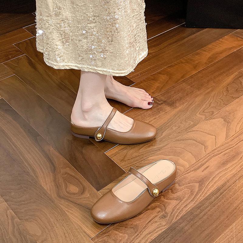 

Внутренние увеличивающие высоту полушлепанцы женские летние для улицы новые темпераментные одинарные туфли крутые шлепанцы 3233 39 коричневый