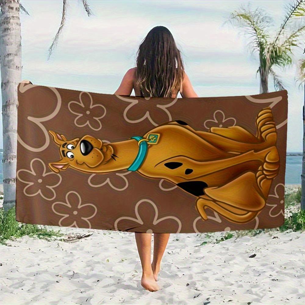 1pc Quick-Dry Brown Spotted Dog Beach Towel - Polyester 2D Flat Unisex Soft Lightweight Gift for Swimming Camping Surfing Beach
