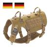 Military Tactical Big Dog Harness Vest Durable Nylon Dog Training Harnesses with Flags Adjustable for Large Dogs German Shepherd