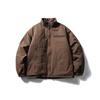 Unisex Winter Warm Cotton Puffer Jacket Stand Collar Loose Fit Solid Color Casual Streetwear Youth