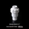 White PVC Ball Check Valve for Water Pipes, Fish Tank Fitting, Sizes: 1 Inch, 25, 32, 40, 50 Mm