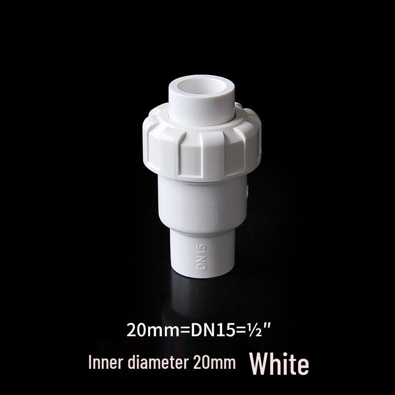 White PVC Ball Check Valve for Water Pipes, Fish Tank Fitting, Sizes: 1 Inch, 25, 32, 40, 50 Mm
