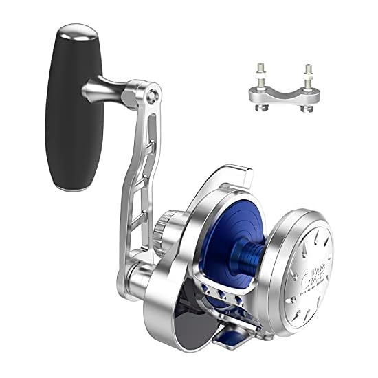 WATACHAMP Caribbean Jigging Baitcasting Reel, Lever Drag Reel for Big Game, Power Handle, Full Metal
