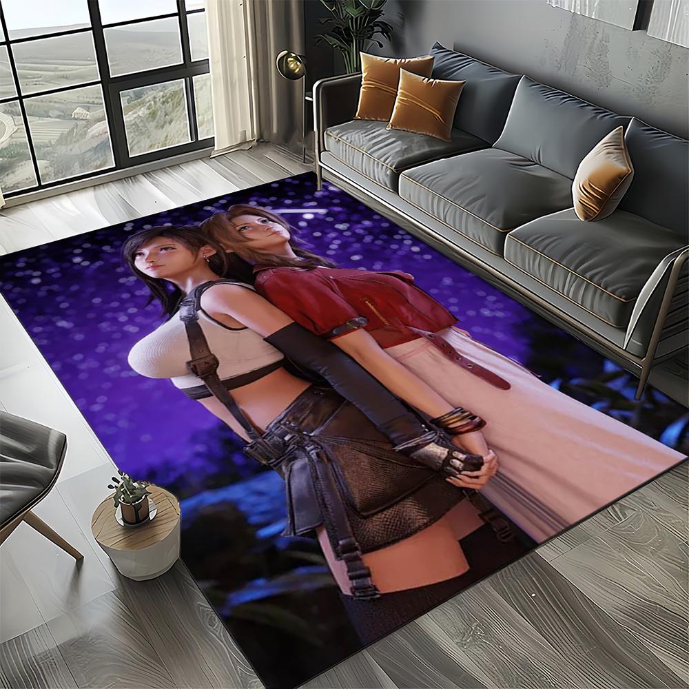New Style Final Fantasy Games Cloud Tifa Aerith Carpet Rug for Living Room Bedroom Home Sofa,Kids Play Non-slip Floor Mat