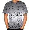 3D Printed Mathematical Formula T-Shirt For Men Equation Pattern T Shirts Summer Casual Unisex Short Sleeve Tops Round Neck Tees
