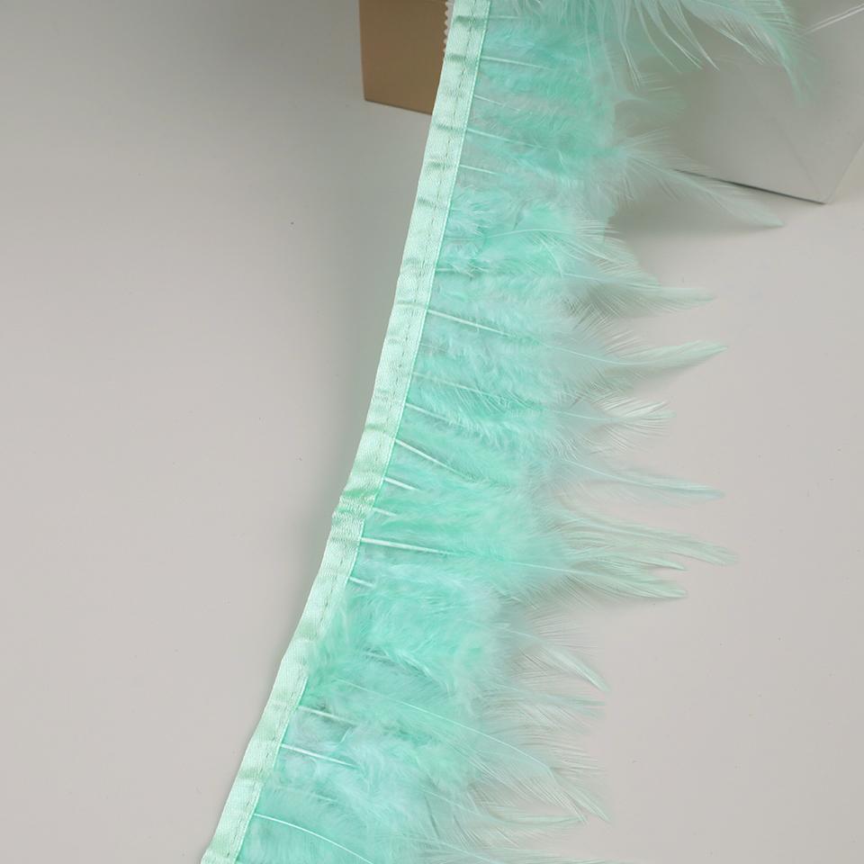 10Meters Hackle Feather Trim Rooster Neck Feather Ribbon Pheasant Feathers Fringe for Crafts Accessories Sewing Decoration