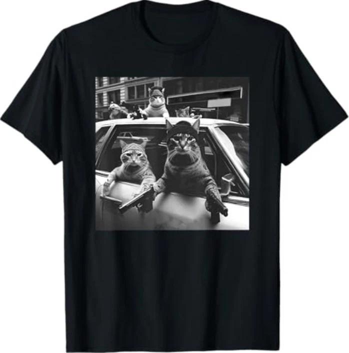 Funny cat Gang Vintage T-Shirt S