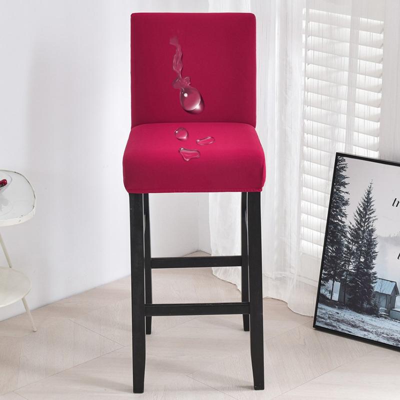Waterproof Short Back Bar Chair Cover Solid color Stretch Swivel Chair Cover Stretch Small Size Bar Stool Seat Covers for Hotel Banquet Dinin