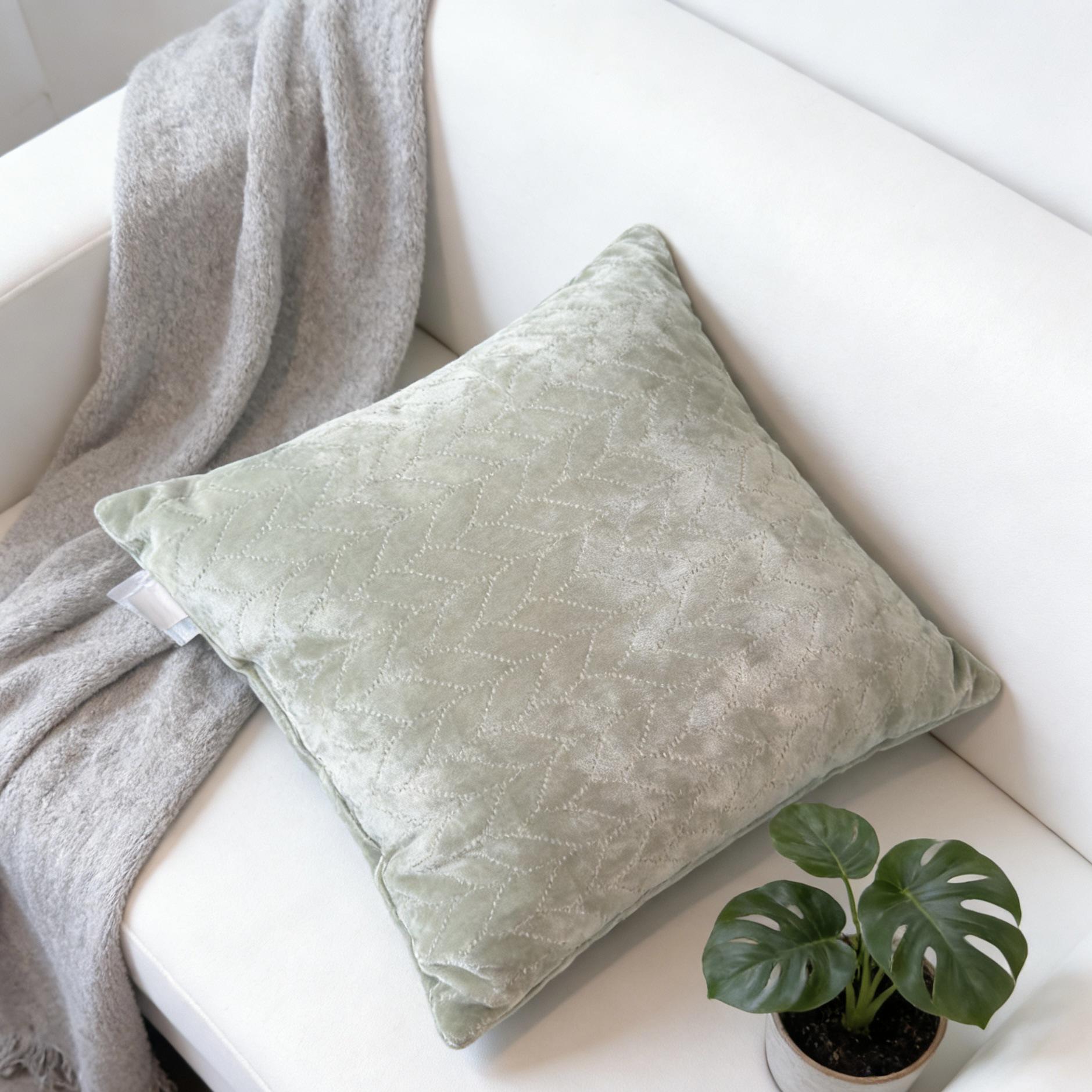 

European Ultrasonic Solid Color Throw Pillow/Cushion for Sofa or Chair 60x60 cm зелёный