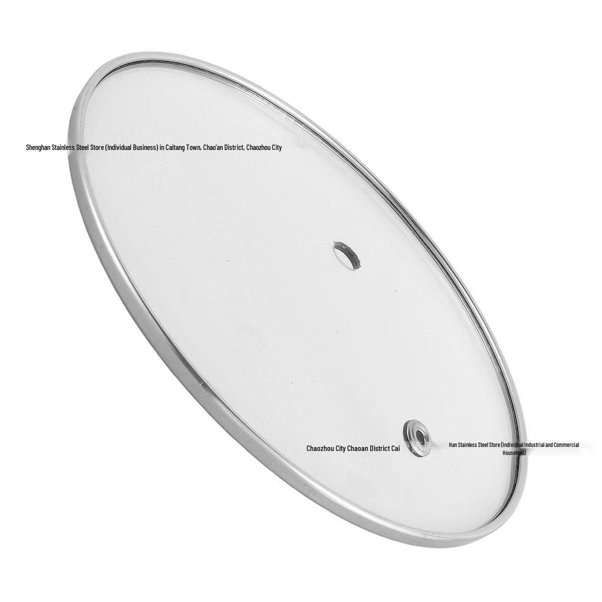 Type C Glass Lid with Fine Grinding Edge & Stainless Steel Ring, Transparent & Draining Design for Kitchen Cookware. 13.5cm