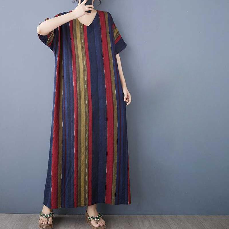 Summer New Cotton and Linen Printed Loose and Simple Long Skirt for Women