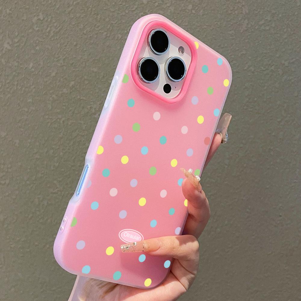 Full Screen Colorful Polka Dot Phone Case For iPhone 11 12 13 14 15 16 17 Pro Max Air XS XR X 16 7 8 Plus Shockproof Back Cover
