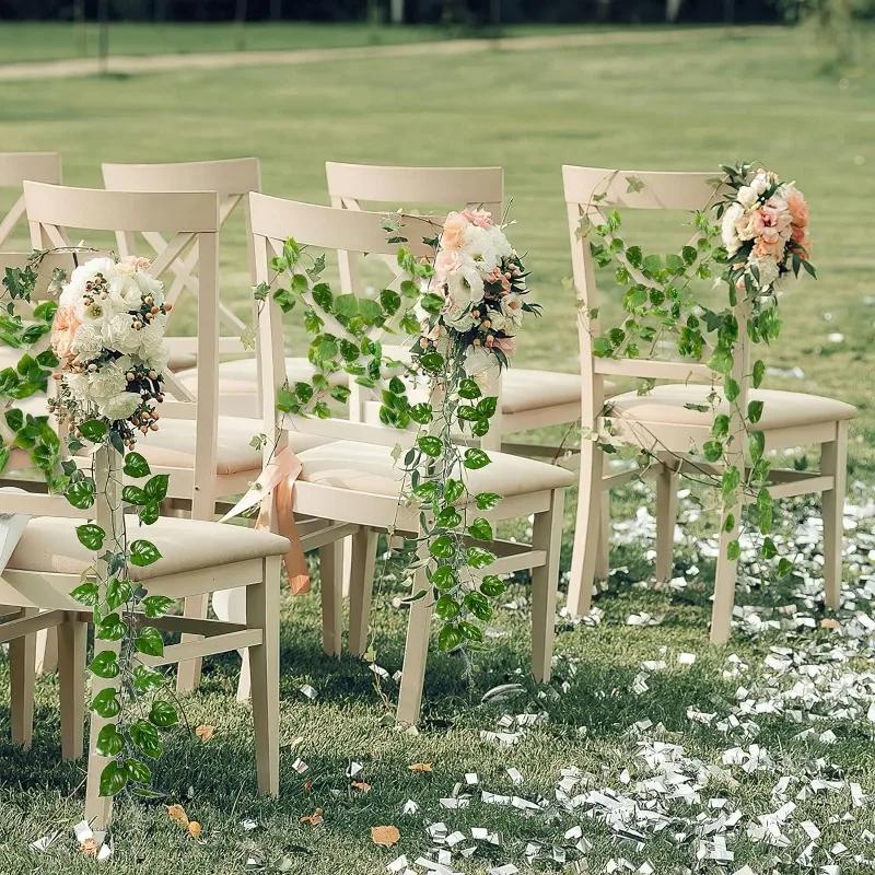 60/30/20/10/2M Artificial Plant Green Ivy Leaf Garland Fake Plant Creeper Hanging Vines Outdoor DIY Garden Wedding Party Decor
