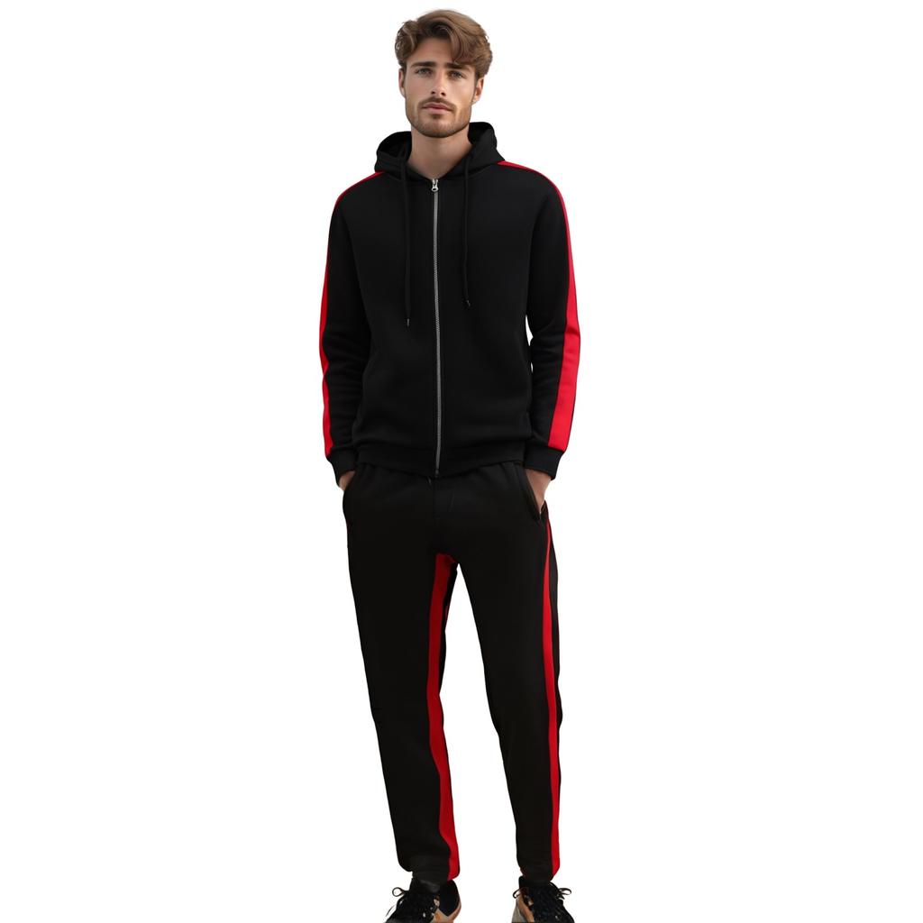 Adult Solid Color Zipper Hoodie Long-sleeved Fashion Loose Hoodie Hoodie Pant Suit
