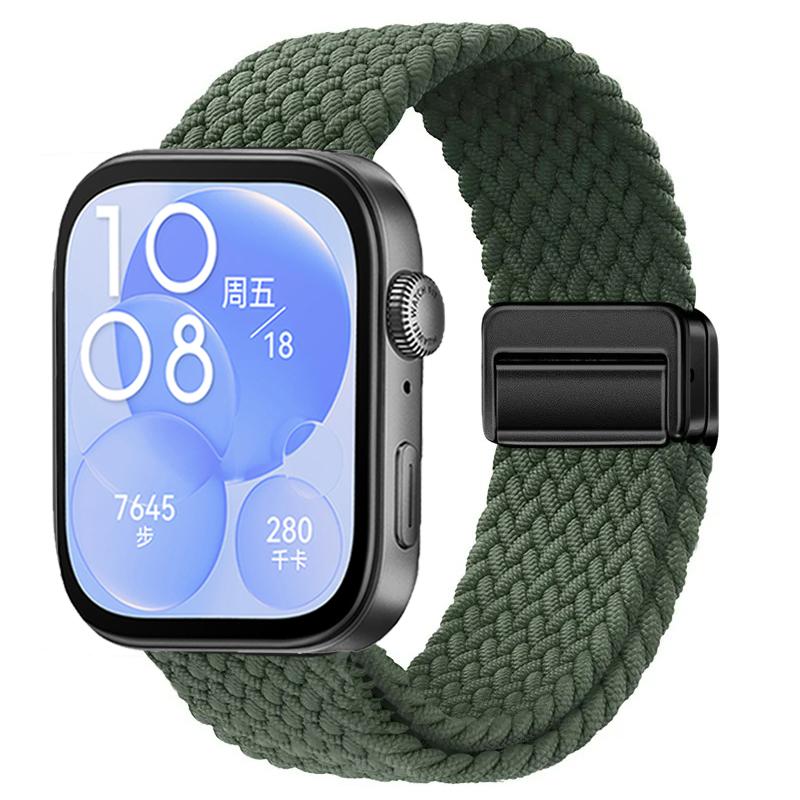 Nylon Braided Strap for Huawei Watch Fit 3/4/4 Pro Magnetic Adjustable Comfortable Band for Huawei Watch Fit 4/3 Bracelet Belt