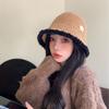 Autumn and Winter Face Showing Japanese Style Wool Bucket Hat Knitted Warm Fisherman Hat Outdoor Leisure