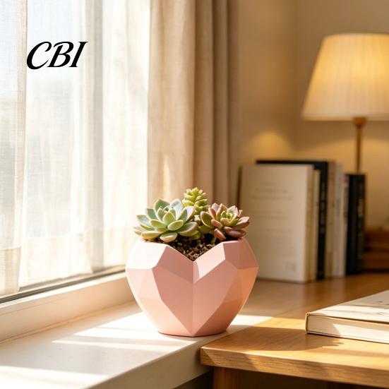 Support de plante vivant Forme de cœur géométrique Pot de fleurs, Pot de fleurs décoratif pour intérieur Design créatif Extérieur, Jardinière Amour Maison Jardin Balcon