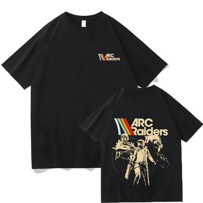 ARC Raiders Striped T Shirts ARC Hot Game Survival Evolved Tees Gifts for Gamer Cotton T-shirts Unisex Vintage Game Lovers Tops