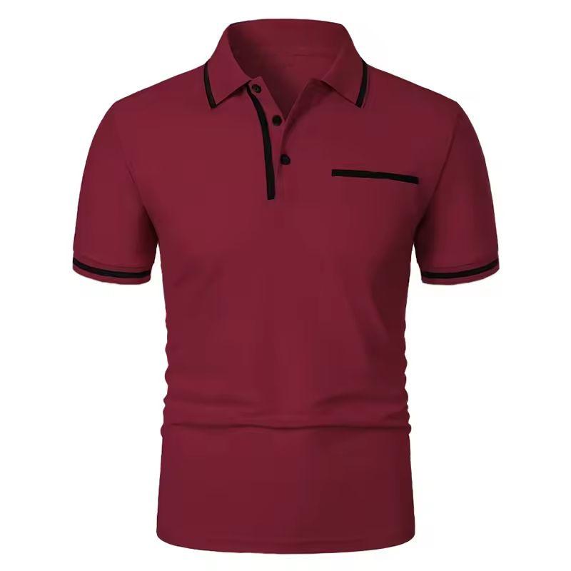 

Comfortable Men s Short Sleeve Casual Polo Shirts with 3D Digital Printing for Quick Drying in Summer 3XL червоний