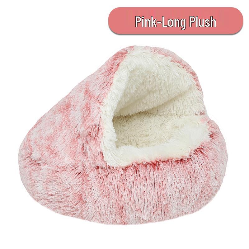 Cozy Winter Plush Pet Bed for Cats and Dogs - Deep Sleep Mat and House