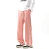 Spring and autumn new long pants men's loose and versatile drawstring straight two bars sports drape sweatpants men