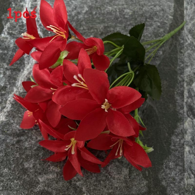 

Multicolor Lilies Realistic 18 Stems Faux Botanicals For Restaurant Floral Decor красный