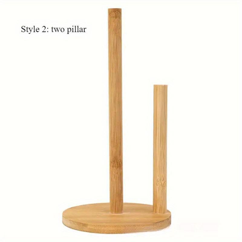 Bamboo Paper Towel Holder Kitchen Dining Room Vertical Wooden Paper Roll Organizer Cling Film Holder Lazy Rag Holder