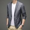 Men's Slim Fit Spring/Autumn Knit Cardigan with Pockets - Solid Color Korean Style Outerwear