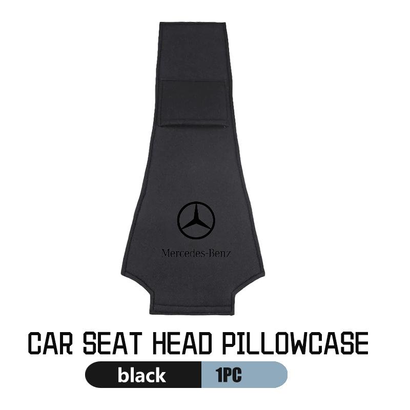AATT1 For Benz Suede Car Logo Seat Headrest Cover Anti-dirty Neck Pillow Protector Accessories CITAN VITO SPRINTER CLS SLK Sport ML