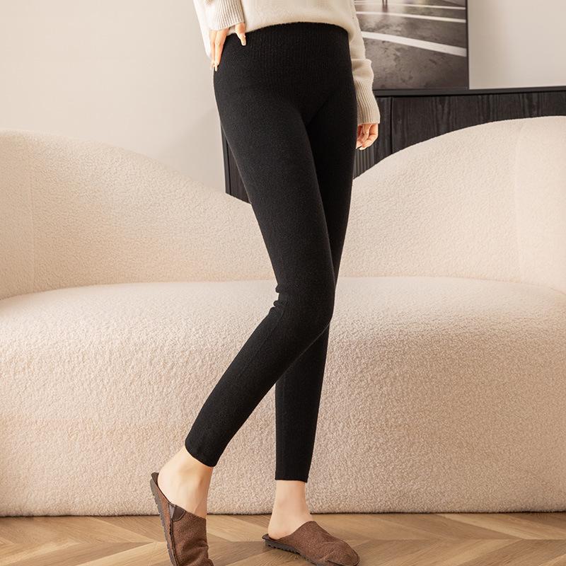 High-Stretch Seamless Cashmere Leggings - High-Waisted, Soft, Slimming Autumn/Winter Base Layer