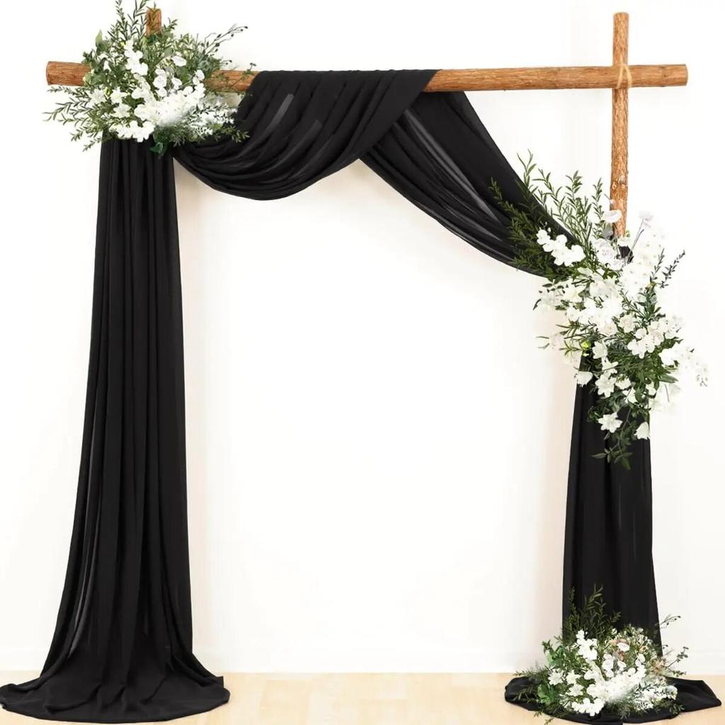 Dark Green Chiffon Wedding Arch Draping Fabric Sheer Curtains Drapery Ceremony Reception Backdrop Curtain Party Swag Christmas