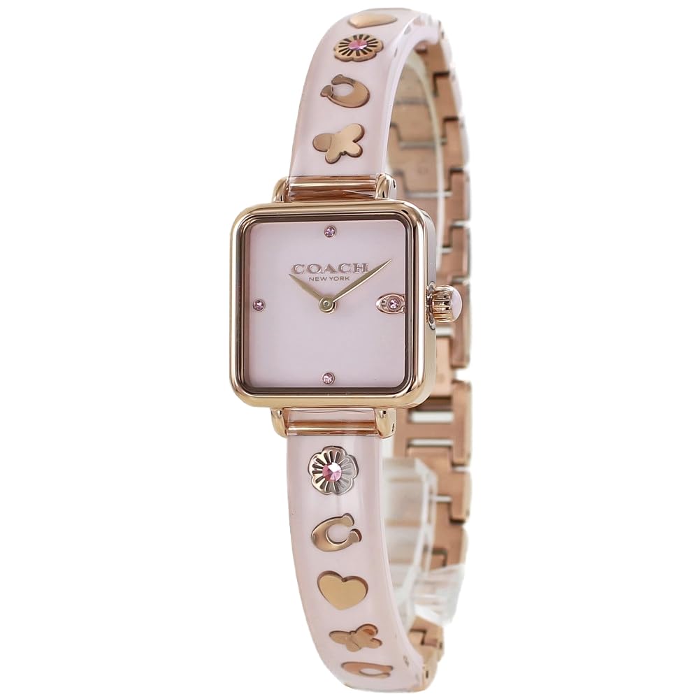 

Square Watch Cath Black White Pink Stainless Steel Bracelet 14504307 [Coach] Women s (No.3 Pink) [Item]