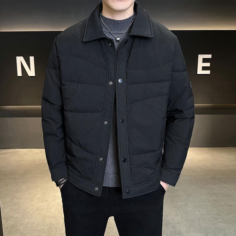 Men's Lightweight Down Shirt-Style Jacket - Autumn/Winter Lapel Outerwear